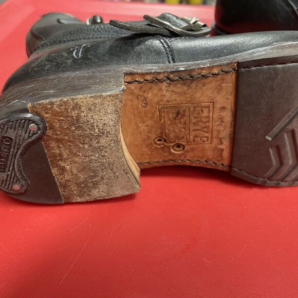 Frye Veronica Short Black Leather Moto Boots Womens Size 8B Buckle Biker Pull on - Picture 5 of 12